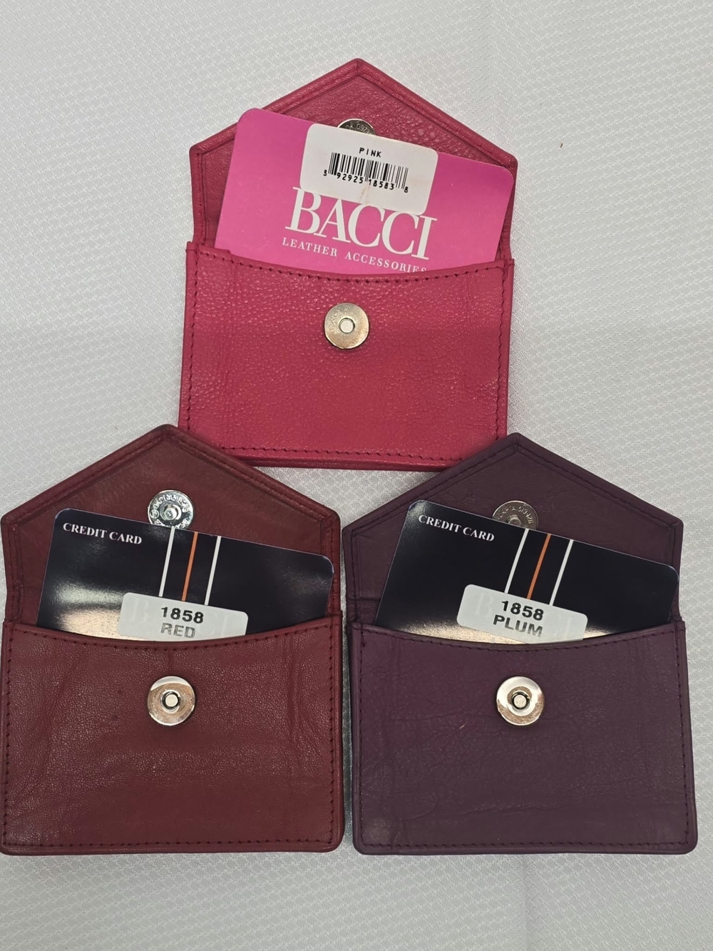 3 Leather Credit Card Wallets • Brand New
